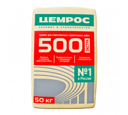 Цемент ЦЕМРОС М500 Д0 ЦЕМ I 42,5 50 кг Цемент ЦЕМРОС М500 Д0 ЦЕМ I 42,5 50 кг