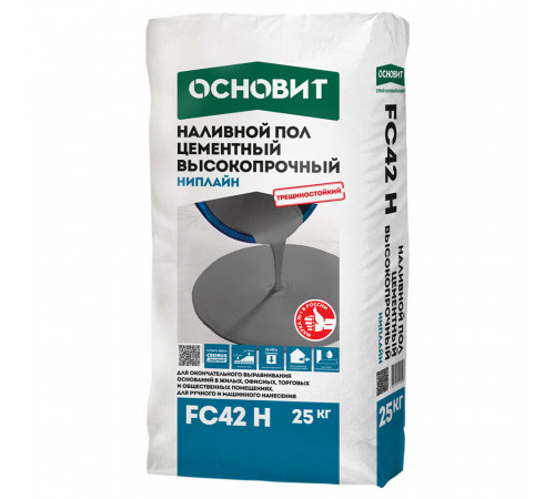 Ровнитель (наливной пол) универсальный Основит Ниплайн FC42 Н самовыравнивающийся высокопрочный 25 кг Ровнитель (наливной пол) универсальный Основит Ниплайн FC42 Н самовыравнивающийся высокопрочный 25 кг