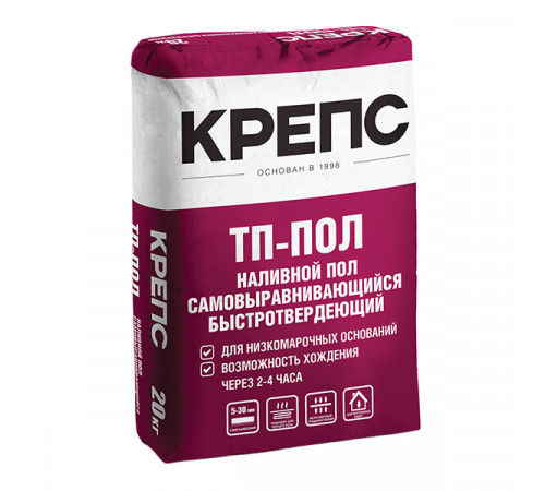 Ровнитель (наливной пол) универсальный Крепс ТП-пол самовыравнивающийся 20 кг Ровнитель (наливной пол) универсальный Крепс ТП-пол самовыравнивающийся 20 кг