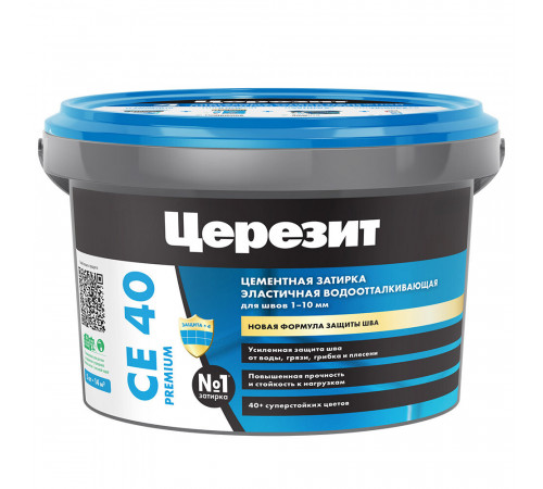 Затирка цементная Церезит CE 40 aquastatic 01 белая 2 кг Затирка цементная Церезит CE 40 aquastatic 01 белая 2 кг