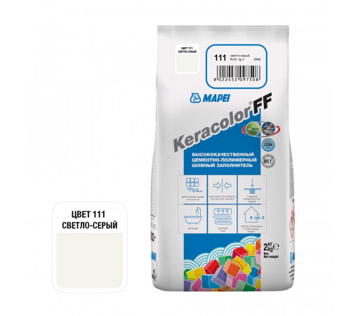 Затирка цементная Mapei Keracolor FF 111 светло-серая 2 кг Затирка цементная Mapei Keracolor FF 111 светло-серая 2 кг