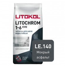 Затирка цементная Litokol Litochrom 1-6 EVO LE.140 мокрый асфальт 2 кг