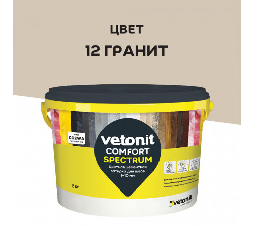 Затирка цементная Vetonit Comfort Spectrum 12 гранит 2 кг Затирка цементная Vetonit Comfort Spectrum 12 гранит 2 кг